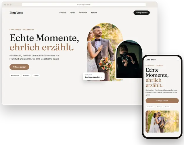 Beispiel-Portfolio-Website für eine Fotografin