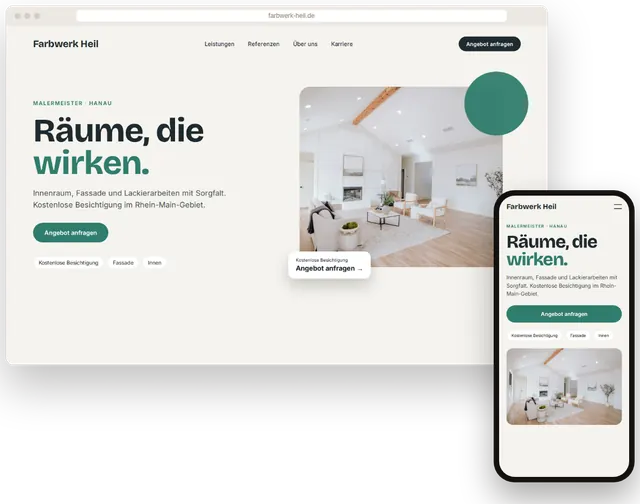 Beispiel-Website für einen Malerbetrieb mit Referenzprojekten