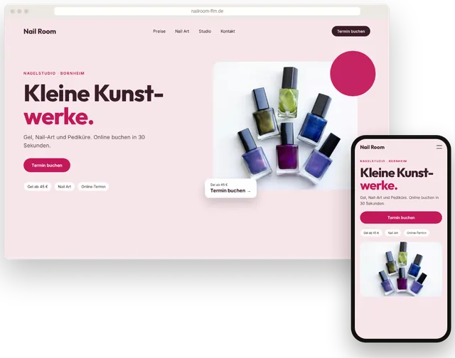 Beispiel-Website für ein Nagelstudio mit Online-Terminbuchung