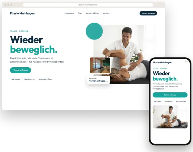 Beispiel-Website für eine Physiotherapie-Praxis mit Online-Terminanfrage