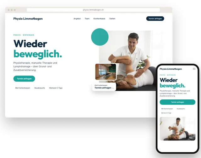 Beispiel-Website für eine Physiotherapie-Praxis mit Online-Terminanfrage
