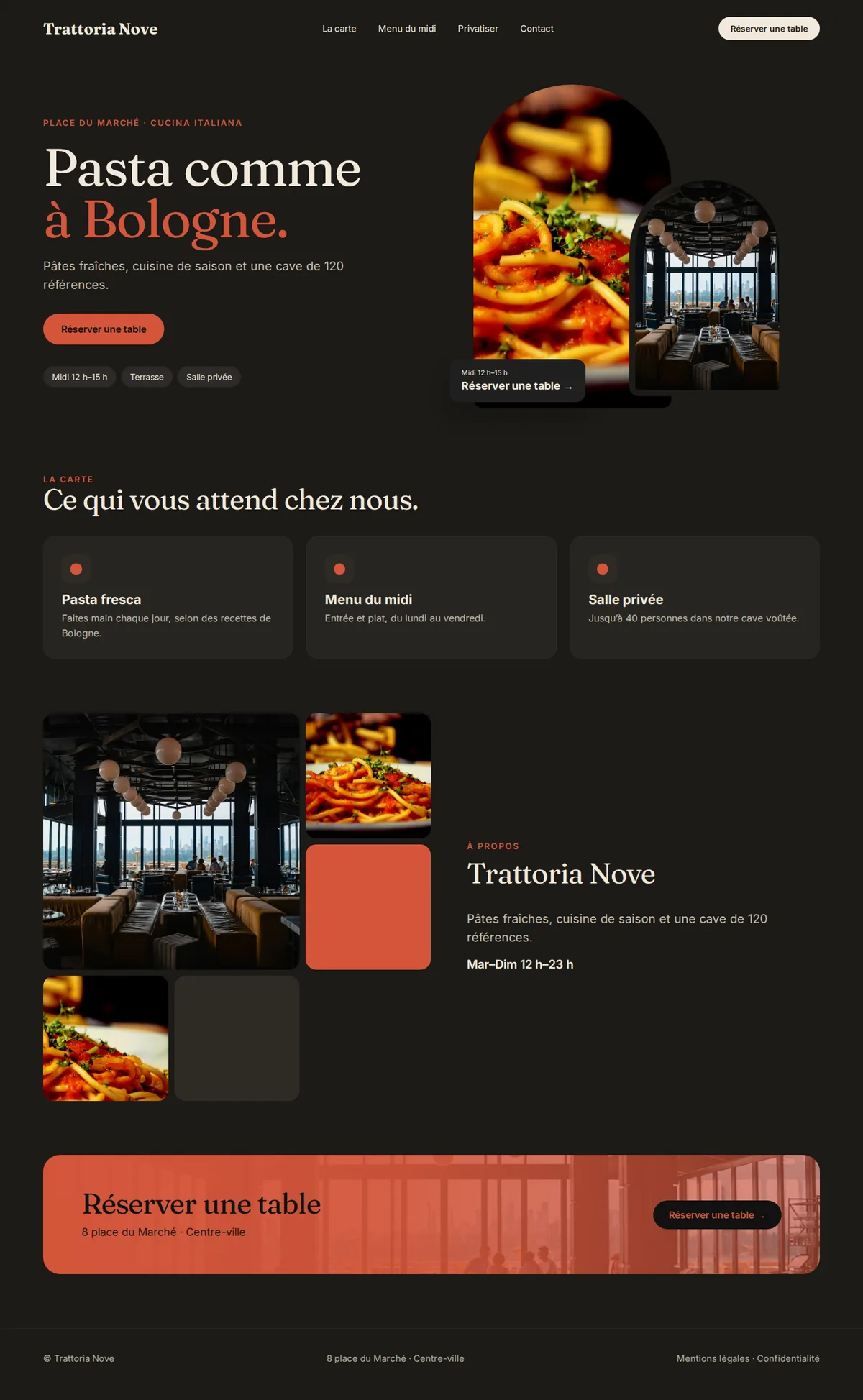 Exemple complet de site internet d’un restaurant sur ordinateur